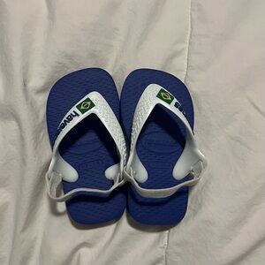 Havaianas Blue and White Baby Flip Flops 4c